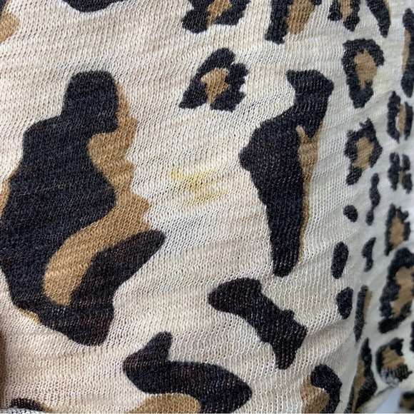 ATM Women's Natural Mixed Leopard Long Sleeve Tee Silver Pavement Size Medium - Picture 14 of 16